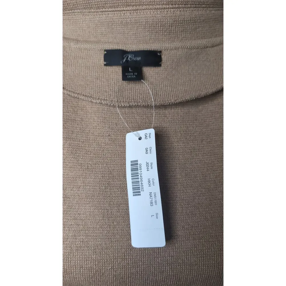 NWT J.Crew Sophie Camel Open-Front Sweater Blazer Large